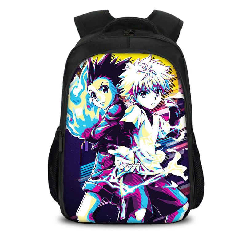 HUNTER × HUNTER Двухслойный рюкзак с принтом из аниме Легкий Детский сад Начальная школа Мальчики и Девочки Лучший подарок на день рождения