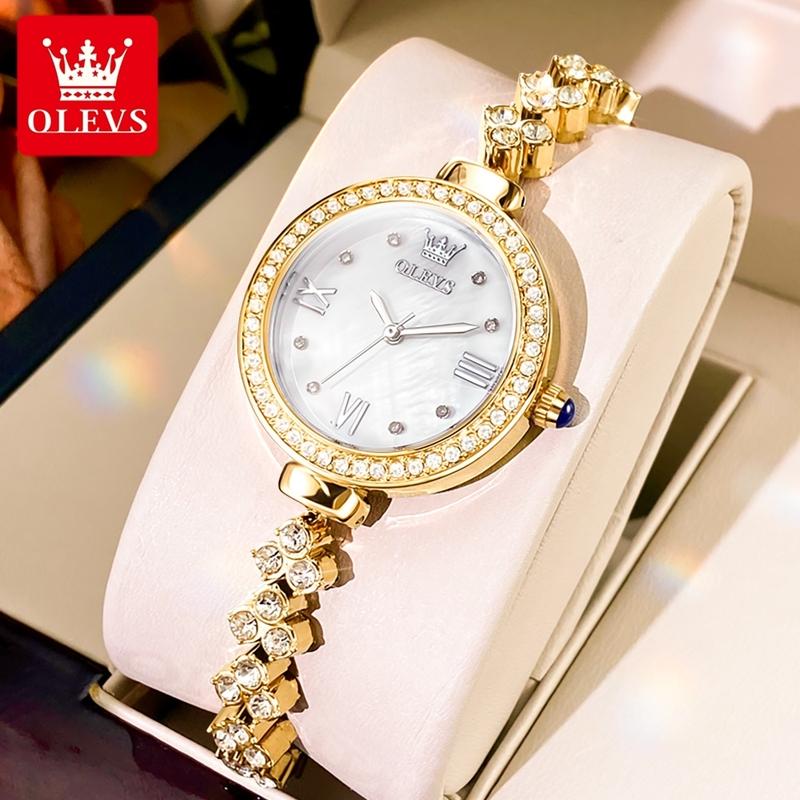 Full Circle Diamond Inlaid Quartz Watch for Women, Light Luxury Waterproof Watch, Valentine's Day Gift Watch