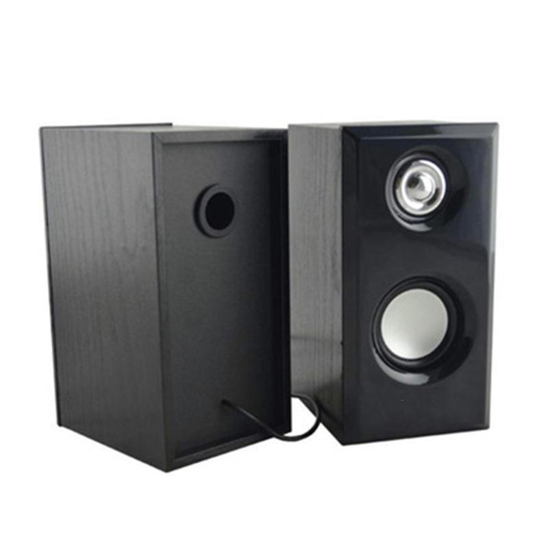 D092 Wooden USB Stereo Speakers for Computer and Laptop