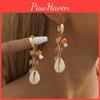 Chic Gold-plated Shell Mushroom Earrings For Women Elegant Street Style 2023