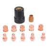 12 Pcs Set Plasma Cutter Tip Electrode Kit Electrodes Tips Swirl Ring Shield Cap for Eastwood
