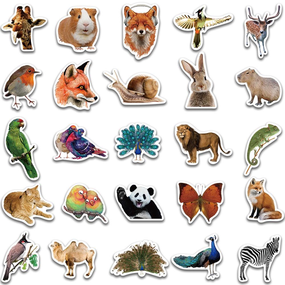 Водонепроницаемые наклейки с реалистичными граффити в виде животных — набор из 50 шт. для багажа, телефона и бутылки с водой