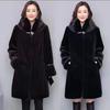 New Hooded Imitation Mink Imitation Fur Medium and Old Mother Imitation Mink Coat Women's Medium and Long Coat Winter