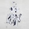 Sexy Print Women Swimsuits Halter Bikinis Set Mesh Cover-up Skirt Three Piece Beach Outfits Summer Swimming Bathing Suits