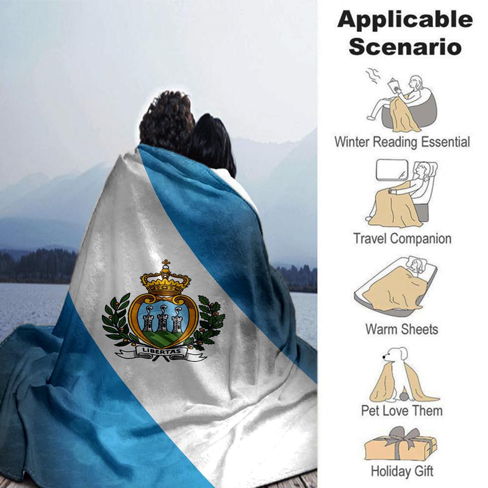 San Marino Print Flannel Blanket High Quality Warm Comfortable Cover for All Seasons Perfect for Gifts Home Decor