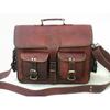 Сумка из козьей кожи для ноутбука, коричневая, мессенджер, натуральная винтажная, мужская, настоящая, новая