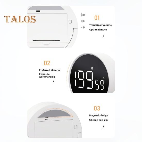 Магнитный кухонный таймер с большим светодиодным дисплеем, обратный отсчет времени, таймер для приготовления пищи, выпечки, обучающий, регулируемый, легко читаемый таймер