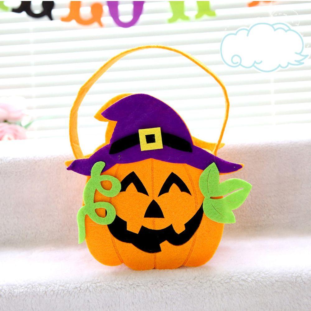 Kids Halloween Decoration With Handle Tote Bag Non-woven Bag Gift Pouch Halloween Candy Bag