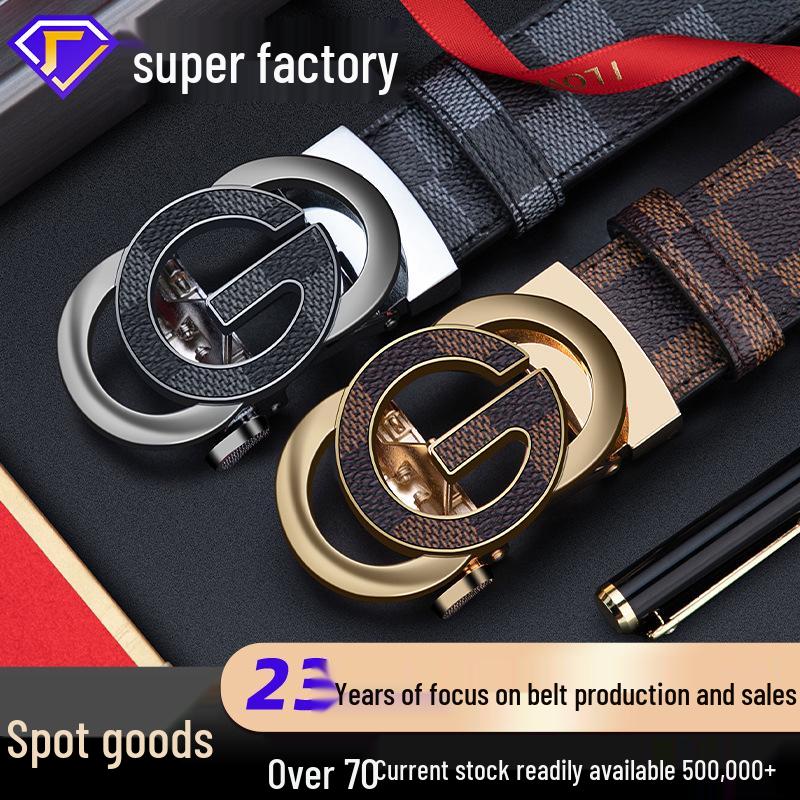 Counter Paul Men's Genuine Leather Automatic Buckle Belt - Light Luxury Business Gift