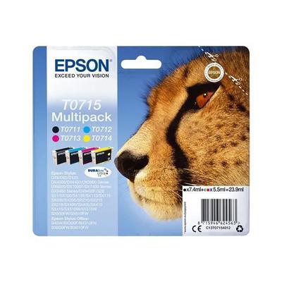 Epson Мультипак T0715 — Cheetah — черный, голубой, пурпурный, желтый (C13T07154012)