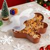 1/2Pcs Christmas Serving Tray with Lid Snacks Cookies Cosmetics Stationery Holiday Container Festive Gift Organizer