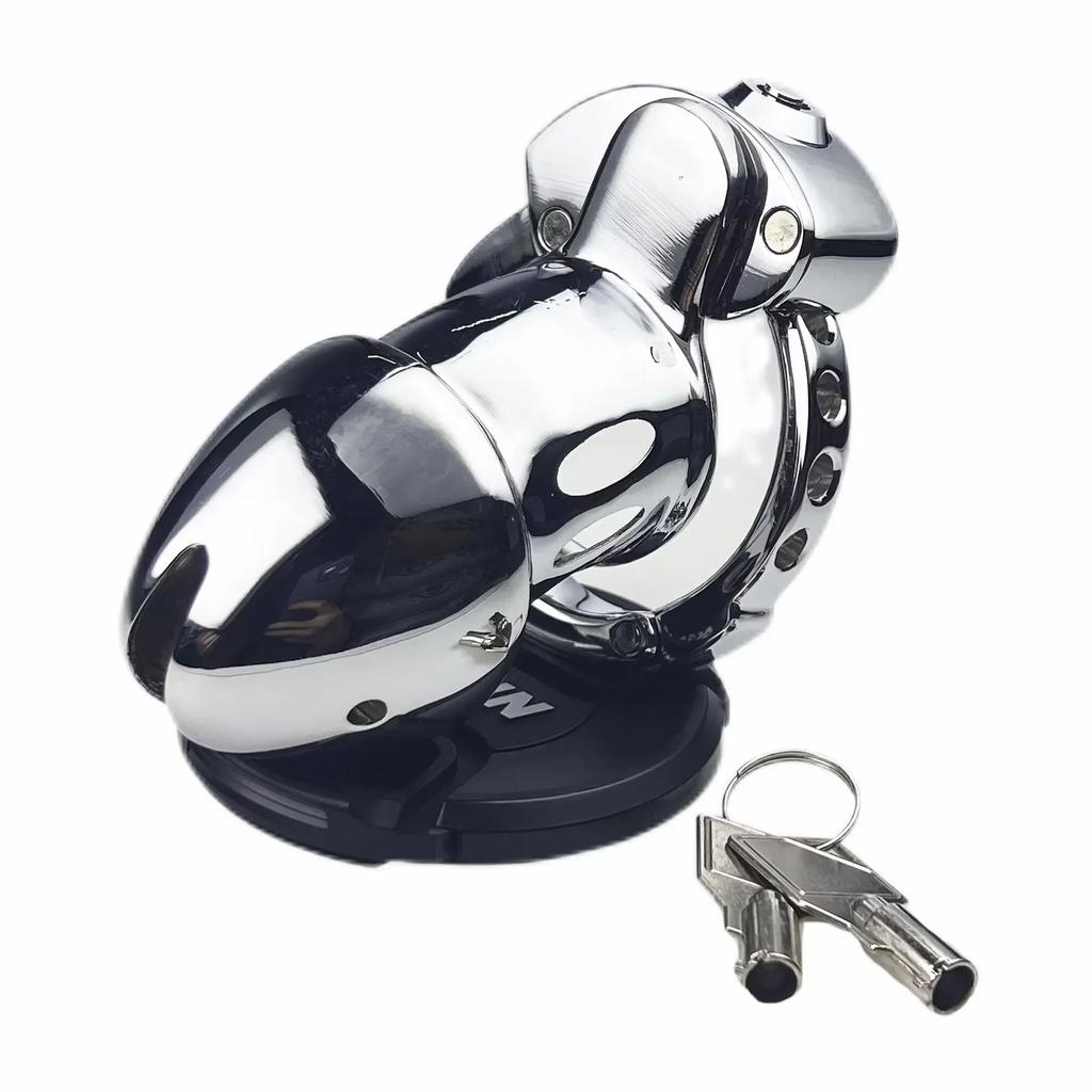 Регулируемая мужская металлическая клетка для тяжелого пениса с замком для птицы, клетка целомудрия, кольцо на член, рабское связывание, удерживающее секс-игрушка для мужчин