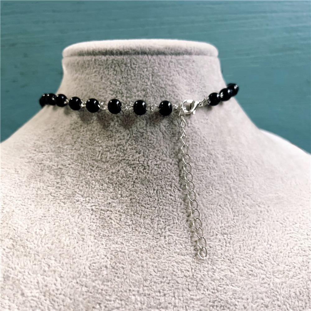 Готическая Панк Древнее Серебро Двойная Змея Кобра Черная Бусина Цепочка Ожерелье для Женщин Мужчин Хэллоуин Вечеринка Ошейник Цепочка Украшения Подарки