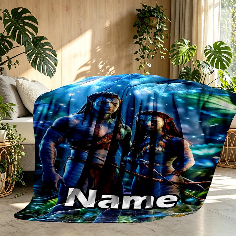 Custom Name Personalized Avatar Print Blanket, Home Decor, Bedroom, Sofa, Camping, Couch, Gifts for Birthday Christmas