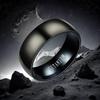 Classic Unisex Black Titanium Steel Ring - Matte Brushed Finish