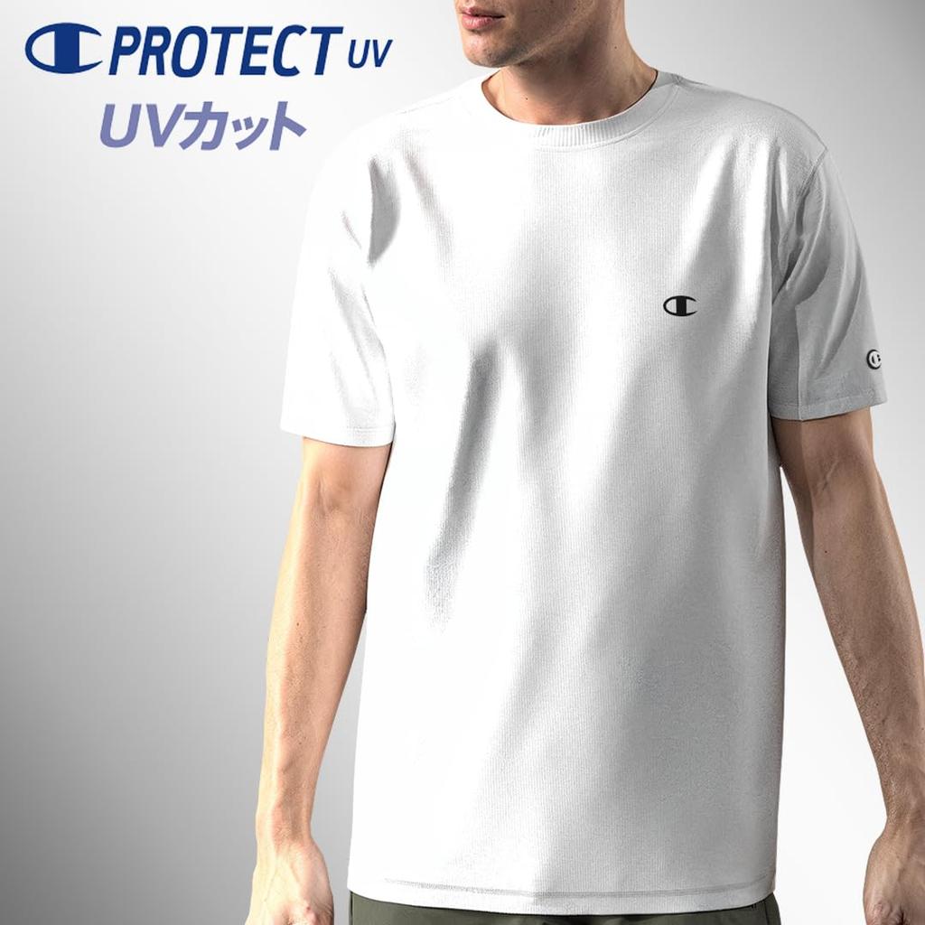 Champion Футболка-поло с коротким рукавом UV Quick One Point BASIC SPORTS Темно-синяя футболка, Защита, 100% полиэстер, Антибактериальная, Дезодорирующая, Быстросохнущая,