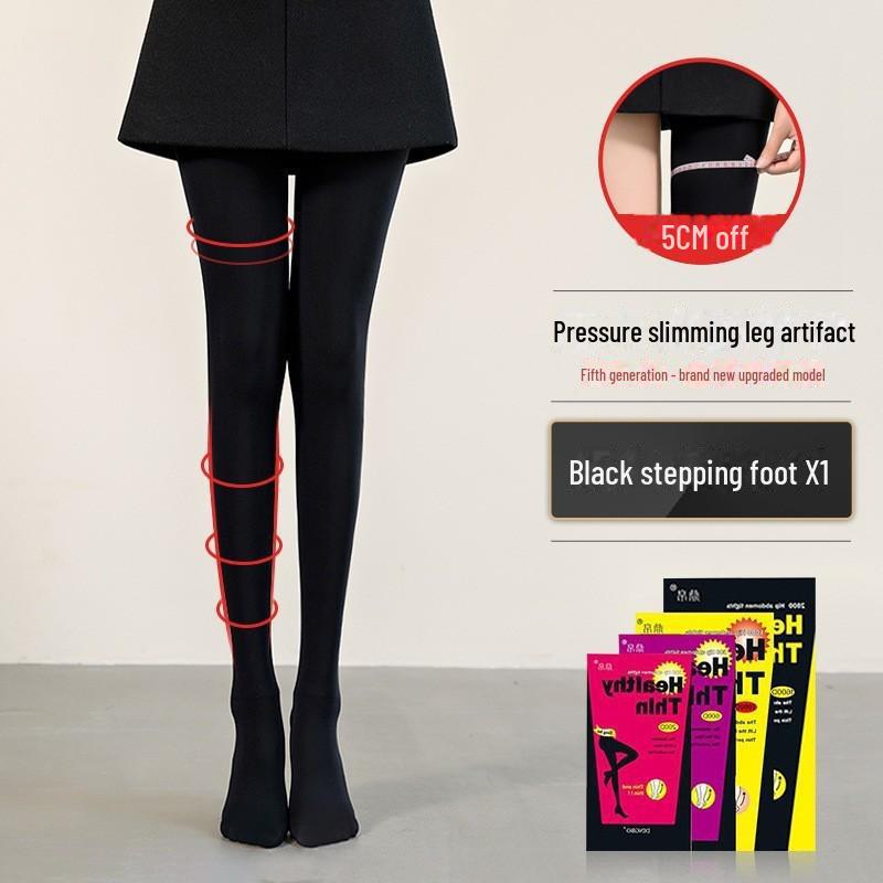 Бежевые женские черные хлопковые леггинсы - Готовые к зиме, Эффект голых ног, Плотные колготки