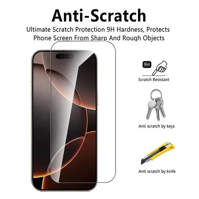 3 шт. закаленное стекло для iPhone 16 11 12 13 14 15 Pro Max защитное стекло для iPhone 13 Mini XR X XS MAX 8 7 16 Plus стекло