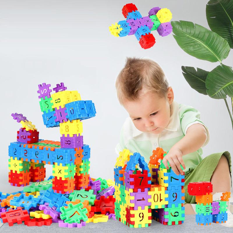 100 шт. Цифровые строительные блоки DIY Игрушка Крупные детали Цветные Творческие собираемые кубики Математические кубики Детская игрушка для раннего развития