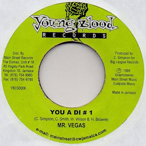 7-дюймовая запись MR. ВЕГАС - Ты A Di # 1 YBCS0006 Young Blood Rec 1999 Ямайка Регги, Ска и Даб Б/у
