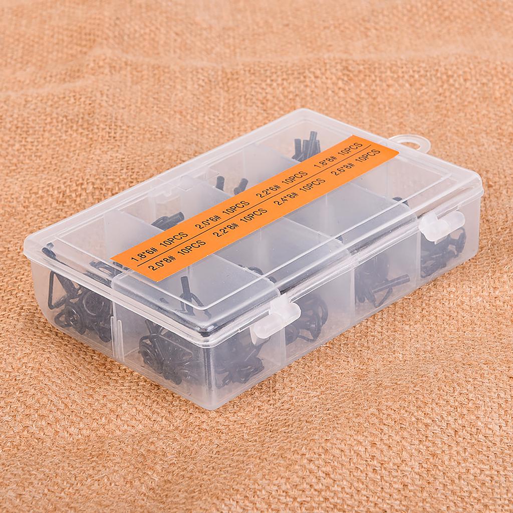 Коробка 80 шт. 8 размеров Набор для ремонта наконечника направляющего кольца телескопического удилища Сделай сам Кольца для глаз Направляющая удилища Рыболовные снасти