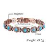 Magnetic Therapy Copper Magnetic Bangle Bracelet with Natural Gem Stone Women Vintage Copper Magnetic Bracelet Chain Wristband