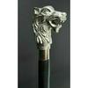 Wooden Walking Stick Cane with Antique Brass Wolf Head's Handle,Vintage Style