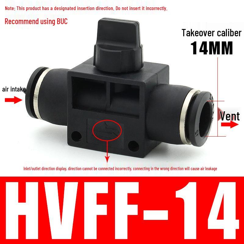 Pneumatic BUC-6-10 Hand Valve: 8mm Air Hose, 12mm Manual Straight Valve with Quick Connect Fitting