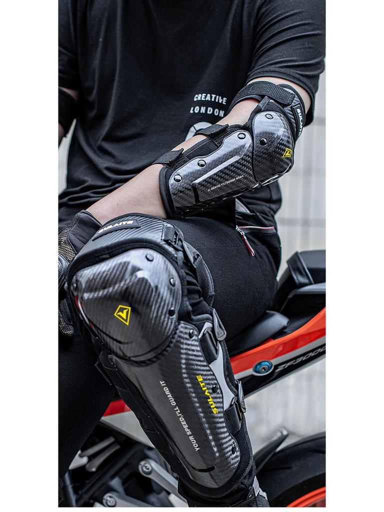 Breathable Summer Motorcycle Knee & Elbow Pads - Hard Shell Protective Gear for Cycling & Outdoor Travel