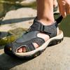 38-48 Летние мужские кожаные сандалии большого размера Мужские модные повседневные нескользящие пляжные сандалии для отдыха на открытом воздухе