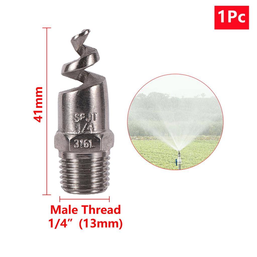 Spiral Cone Atomization Nozzle 1/4" 3/8" 1/2" 3/4" 1" Male Thread Plastic Sprayer Head Stainless Steel Irrigation Mist Sprinkler