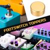 Uxcell 6 Pieces Footswitch Toppers Guitar Pedal Button Caps Metal Footswitch Top Covers for Guitar Effect Pedal and Red 3/8" Buttons, Gold, Silver,