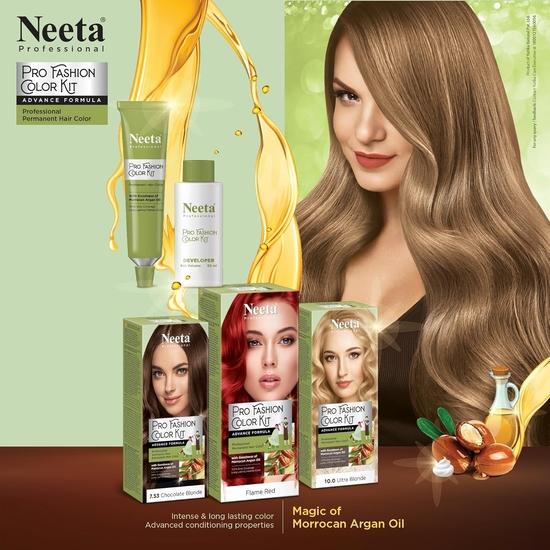Neeta Professional Pro Fashion Color Kit 1.0 Натуральный черный 100г, Стойкая краска для волос, Крем-краска для волос для женщин и мужчин