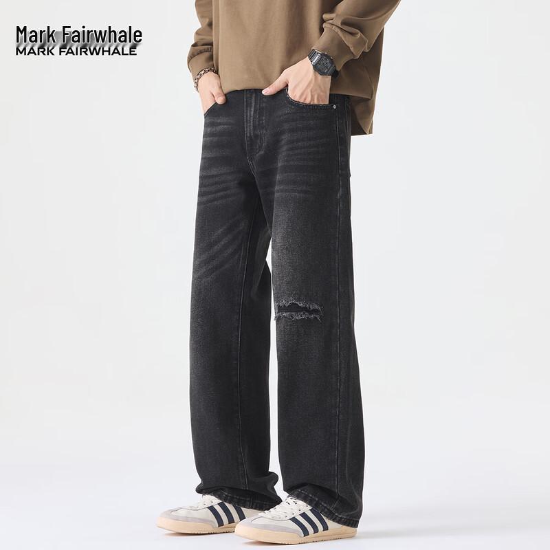 Мужские джинсы Mark Fairwhale свободного прямого кроя, джинсовые, в стиле пэчворк