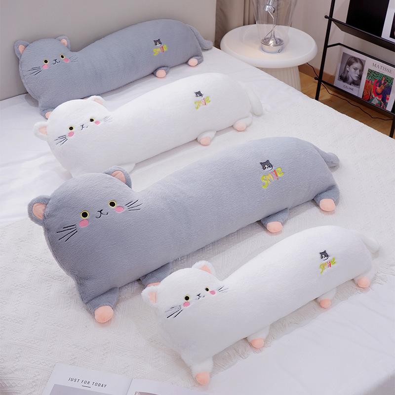 Soft Cat Long Throw Pillow Plush Toy Doll Kitten Doll Girl Company Soothing Doll