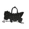 Stylish Asymmetrical PU Shoulder Bag Women With Rivets Dinosaur Print Crossbody Handbag Daily Commute