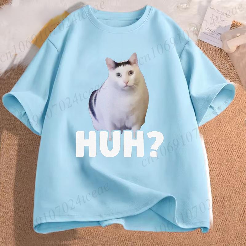 Забавная футболка унисекс с мемом про кота, футболки Kawaii с котом «Хм», винтажные футболки, футболки с коротким рукавом для мужчин, летняя модная футболка, топы