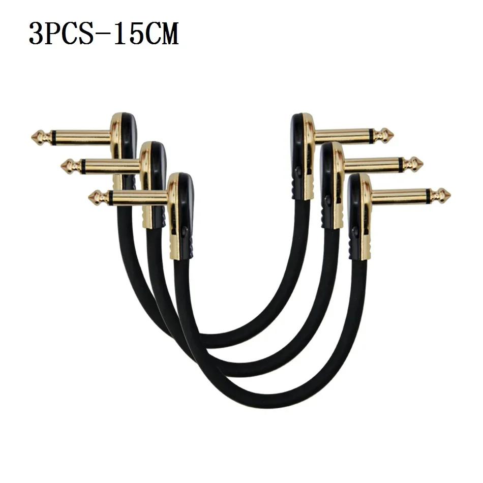 3PCS/ 6PCS Guitar Patch Cables Right Angle 15/30CM 1/4 Guitar Cable for Guitar Effect Pedals