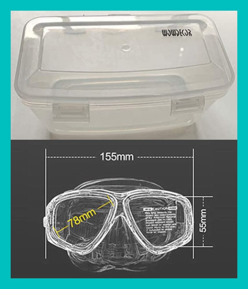 WOWDECOR Snorkel Mask with Prescription Swimming and Mask for Adults and Children Lenses, Goggles, Myopia-Friendly Diving, Unisex,