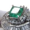 Ring Pt900Platinum/Emerald/diamond #7.2(US Size) 9.4g Women Used