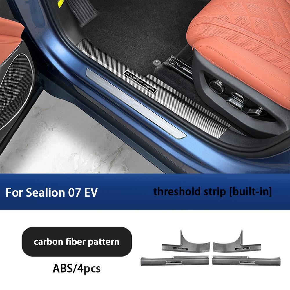 Для BYD Sea Lion 07 EV Накладка на порог Модифицированная углеродное волокно Порог Задний протектор Плоская лапша Декоративная Приветственная педаль