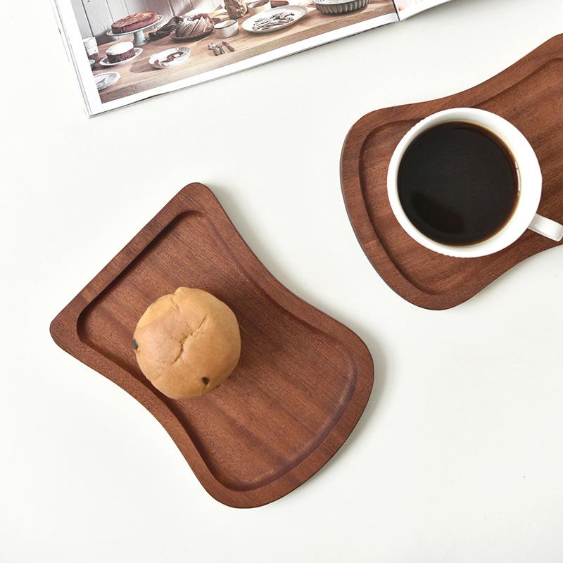 Wooden Tray Ins Style Small Wooden Tray Rectangular Dinner Plate Cake Bread Coffee Tea Set Solid Wood Plate Tray