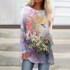 Women's T-shirt Christmas Floral Birds 3d Print Tshirt Women Fashion T-shirt Flower T Shirt Ladies Tshirt Loose Long Tunic Top