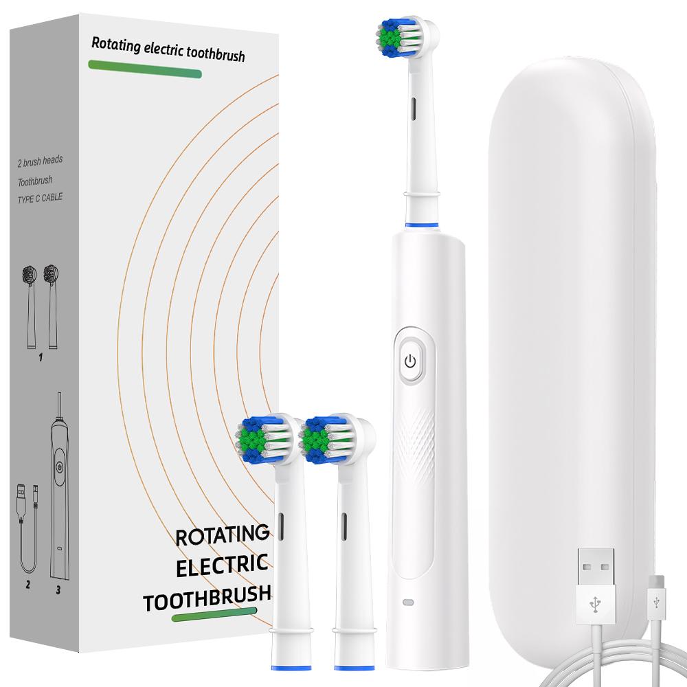 Умная вращающаяся электрическая зубная щетка, 3 режима перезаряжаемые вращающиеся электрические зубные щетки, совместимые со сменными насадками Oral B