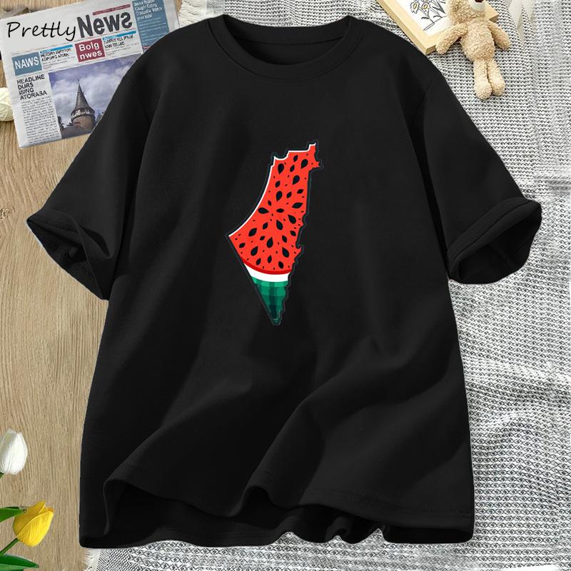 Футболка с принтом арбуза, хлопковые футболки с короткими рукавами и графикой, уличная одежда, женская одежда больших размеров, базовые топы, одежда унисекс