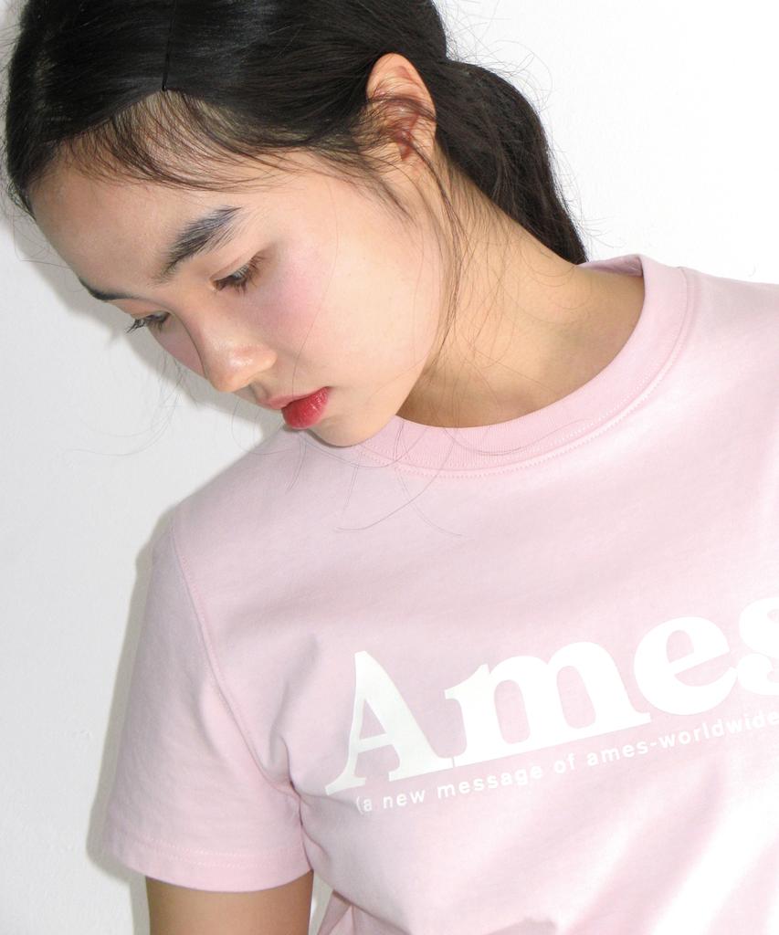 AMES-WORLDWIDE Базовая футболка с логотипом Розовая