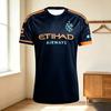Мужская черная выездная футболка NYCFC с принтом Etihad Airways, быстросохнущая, с коротким рукавом, с круглым вырезом, тренировочная спортивная футболка для фанатов футбола