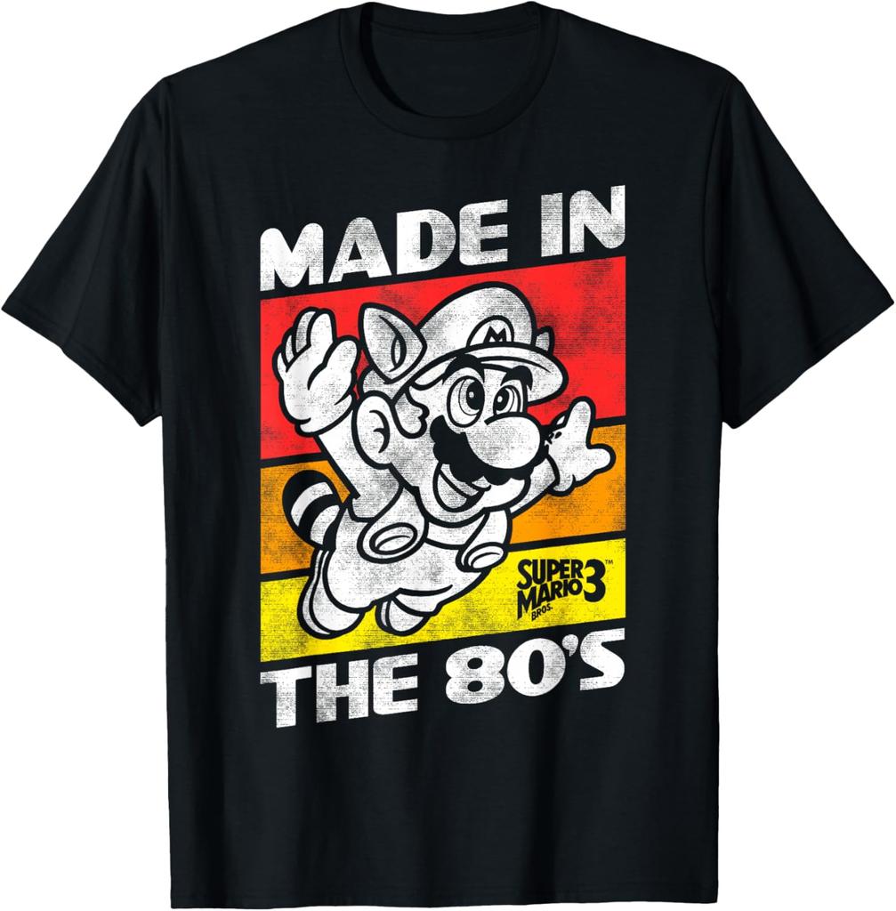 2026 New Super Mario Unisex Cotton Shirt, High Quality Vintage O-neck T-shirt Harajuku Summer Men's Japanese Fashion Shirt