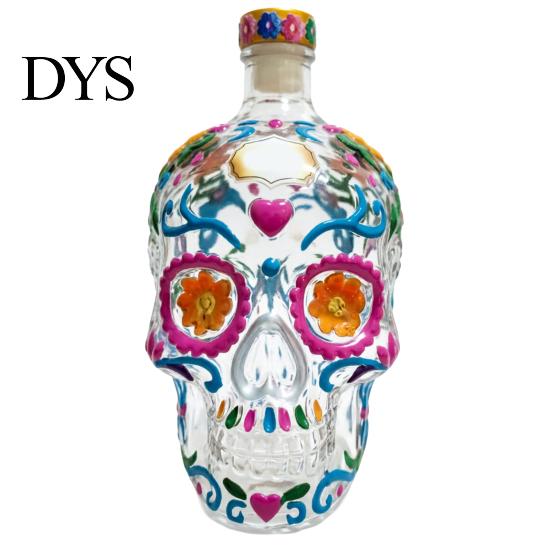 3D Skull Glass Bottle Shape Whiskey Decanter, 350ml Liquor with Stopper, Bourbon Storage Gothic Home Bar Decor, Unique Gift for Men Centerpiece