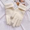 Winter Knit Gloves Plus Thick Fleece Lined Warm Cycling Gloves For Outdoor